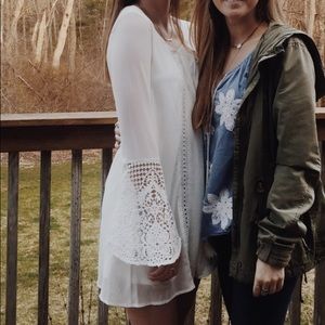 pretty white long sleeve dress